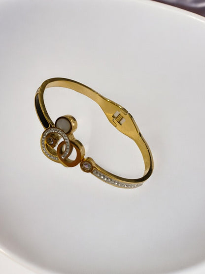 GOLDEN STACK SMALL AND BIG RINGS WITH SHINY DIAMOND