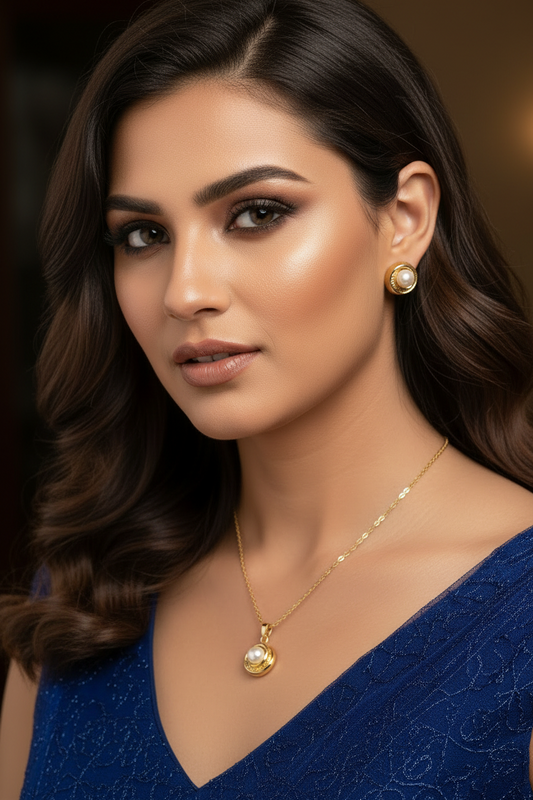 GOLD PEARL MARION NECKLACE SET