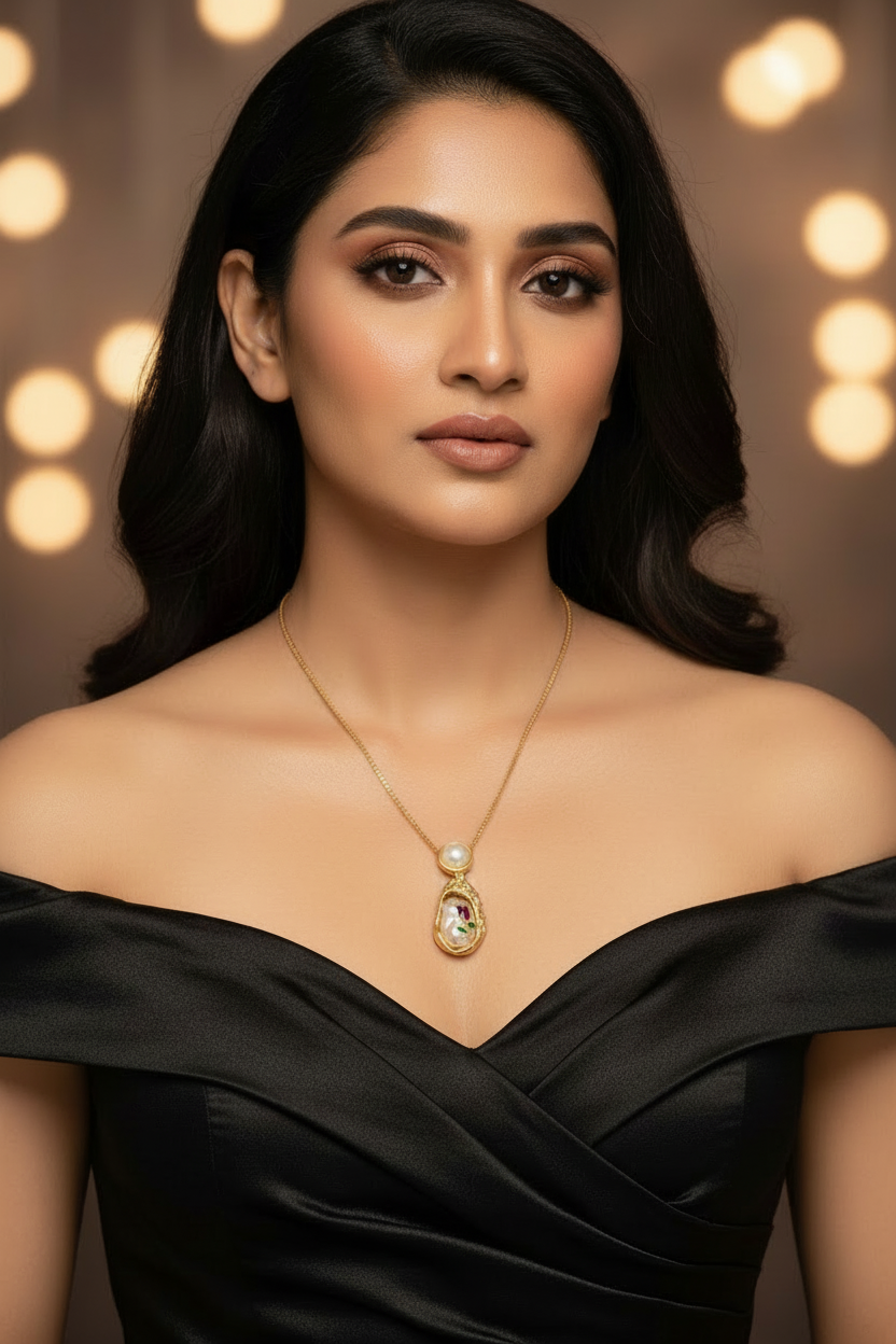 GOLD PEARL MORRIS NECKLACE