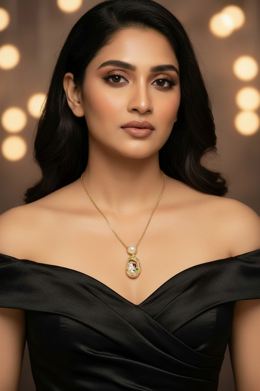 GOLD PEARL MORRIS NECKLACE