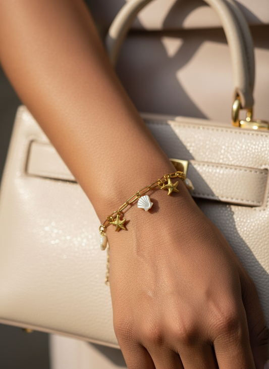 GOLD SEA SHELL STAR ITHSEY BRACELET