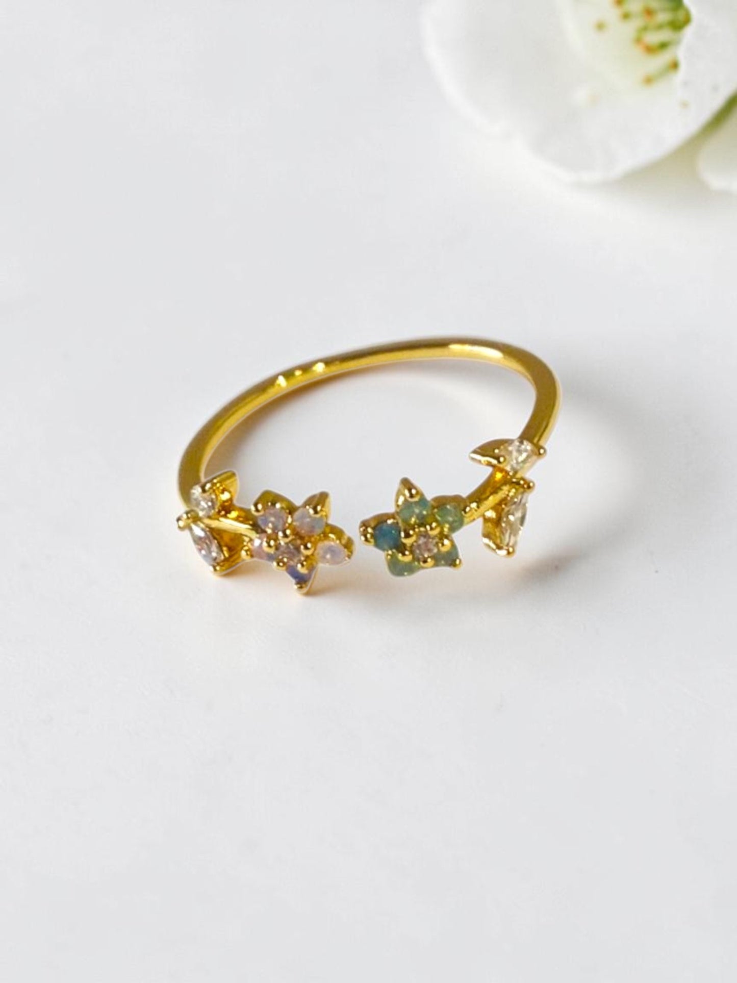 GREEN-PURPLE DIAMOND EVANGE RING