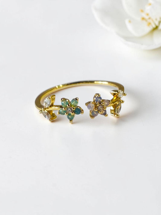 GREEN-PURPLE DIAMOND EVANGE RING