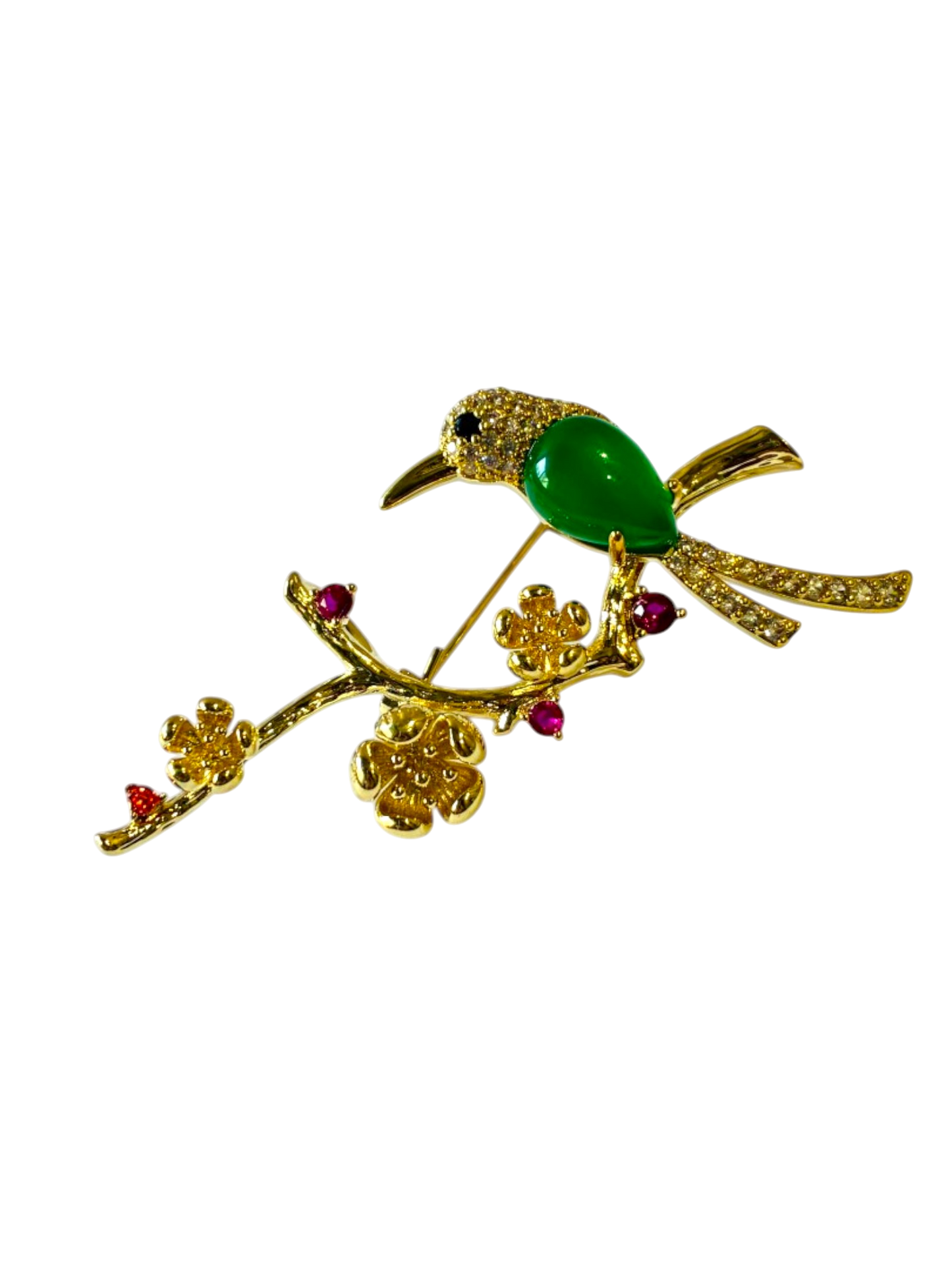 GREEN BIRD XIMENA BROOCH