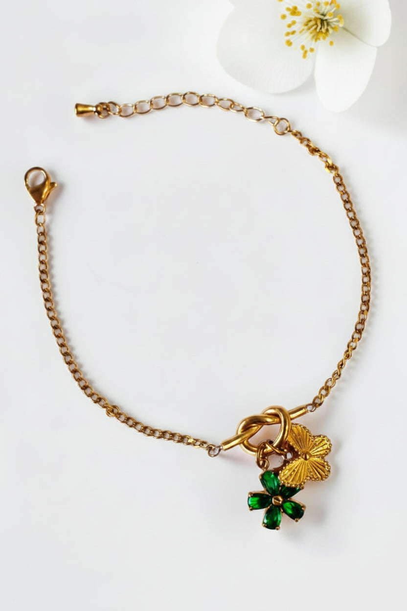 GREEN CHARM BANSIE BRACELET
