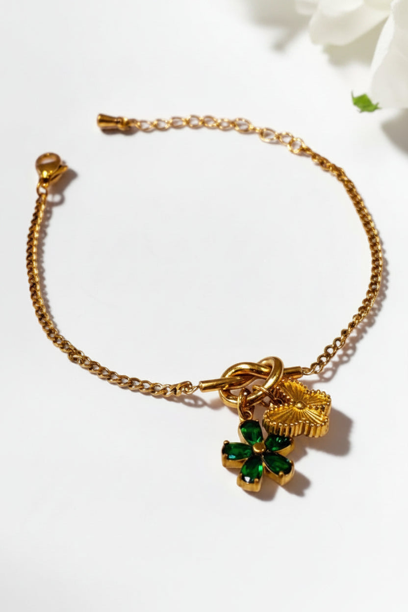 GREEN CHARM BANSIE BRACELET