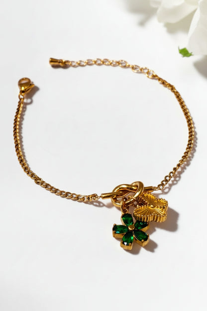 GREEN CHARM BANSIE BRACELET