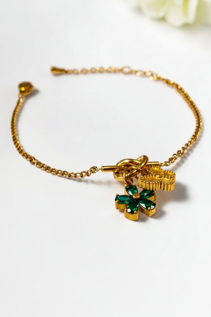 GREEN CHARM BANSIE BRACELET