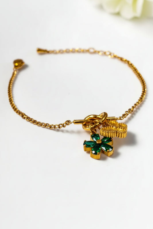GREEN CHARM BANSIE BRACELET