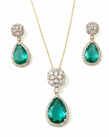GREEN DIAMOND AMRUTA NECKLACE SET