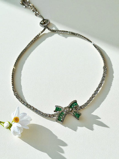 GREEN DIAMOND BOW CAVAN BRACELET