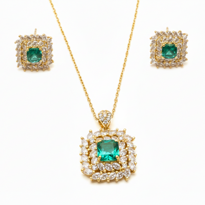 GREEN DIAMOND ISHEE NECKLACE SET