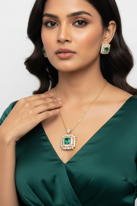 GREEN DIAMOND ISHEE NECKLACE SET