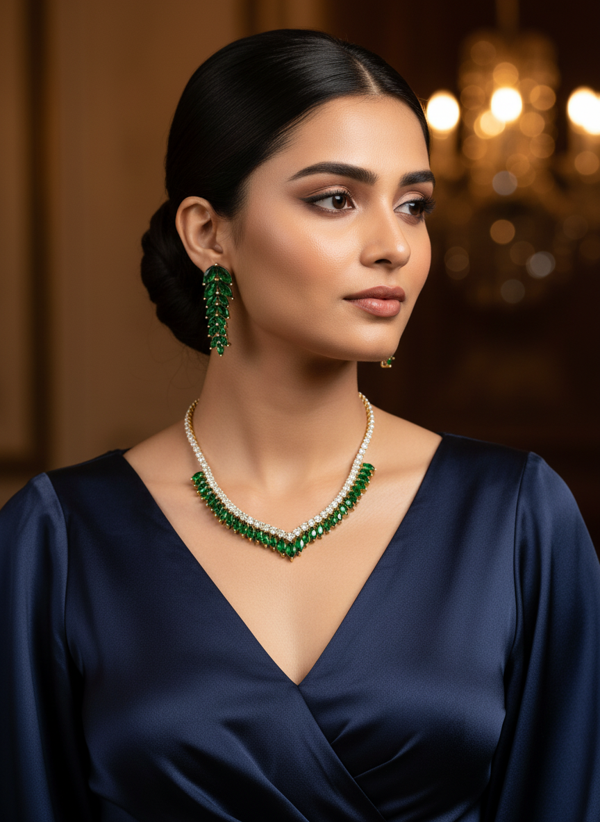 GREEN DIAMOND NATHAN NECKLACE SET