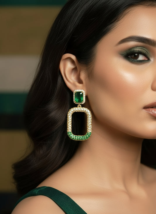 GREEN DIAMOND ROHINI EARRINGS