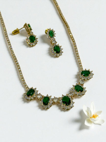 GREEN DIAMOND SIMONA NECKLACE SET