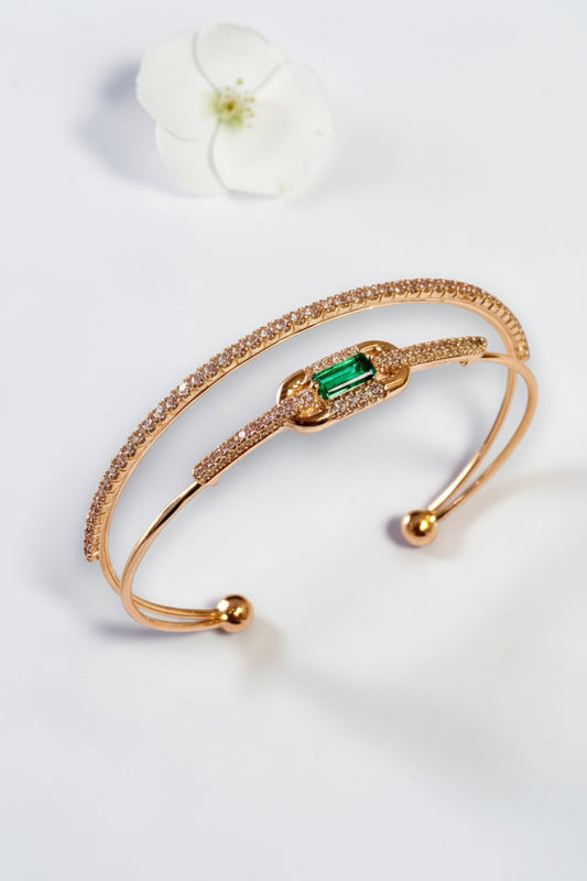 GREEN DIAMOND UBREY BRACELET (CUFF)