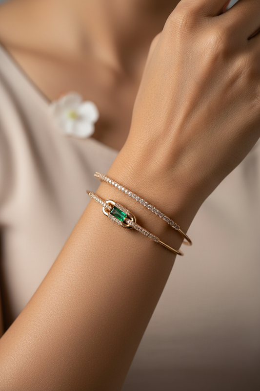 GREEN DIAMOND UBREY BRACELET (CUFF)