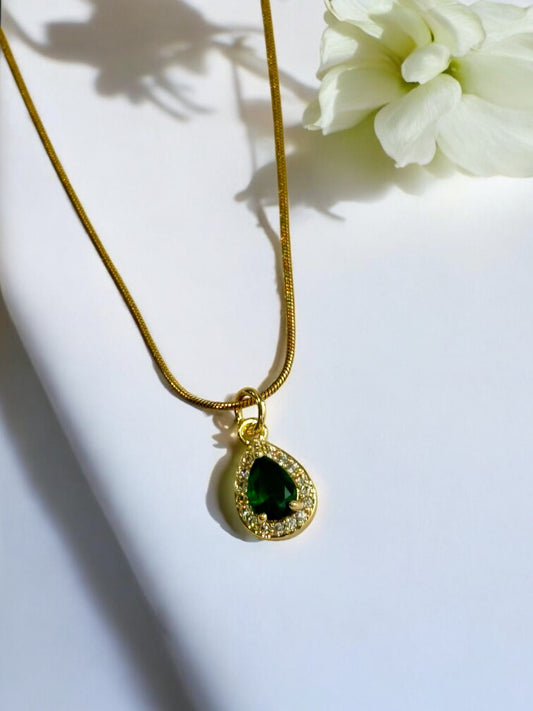 GREEN DROP DIAMOND DAVIS NECKLACE