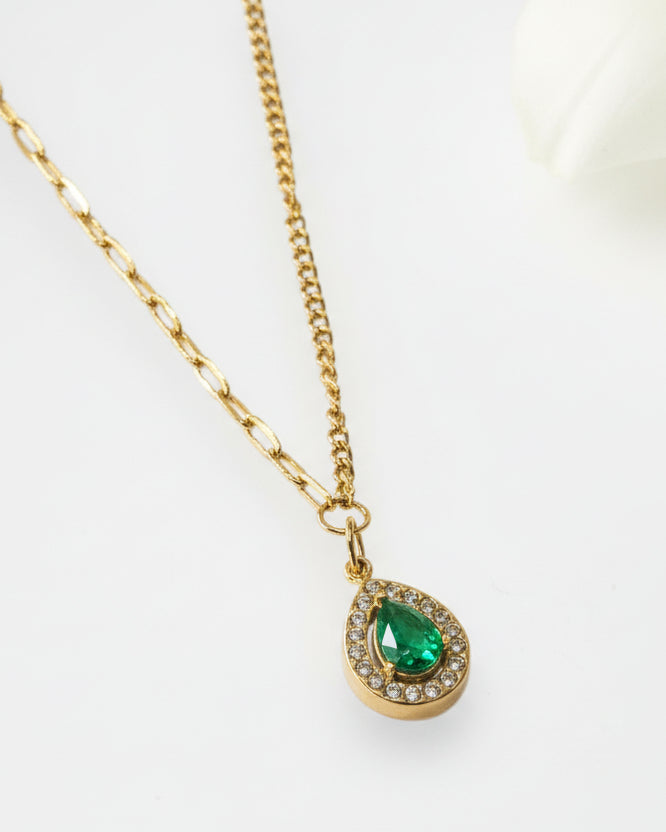 GREEN DROP DIAMOND LAILA NECKLACE