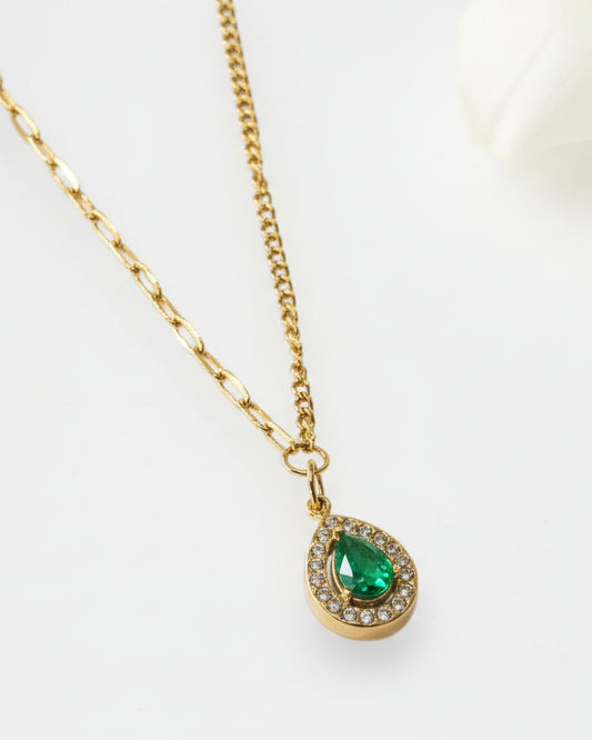 GREEN DROP DIAMOND LAILA NECKLACE