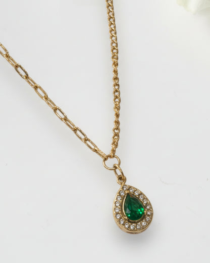 GREEN DROP DIAMOND LAILA NECKLACE