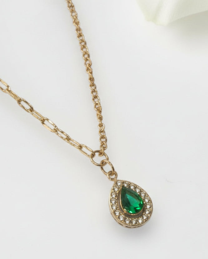 GREEN DROP DIAMOND LAILA NECKLACE