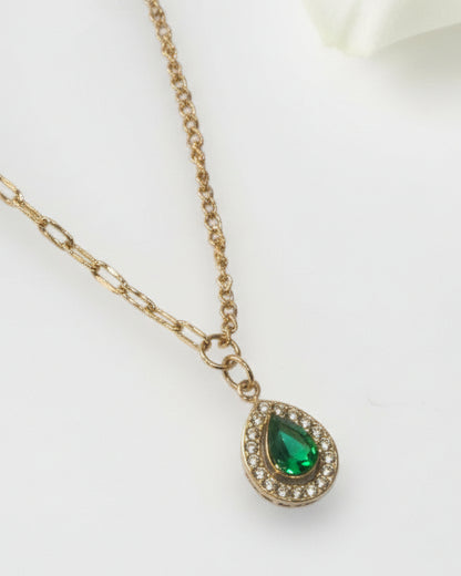 GREEN DROP DIAMOND LAILA NECKLACE