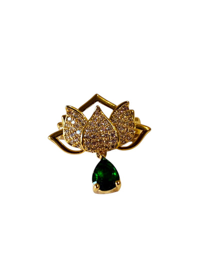 GREEN DROP STONE VRIHA BROOCH