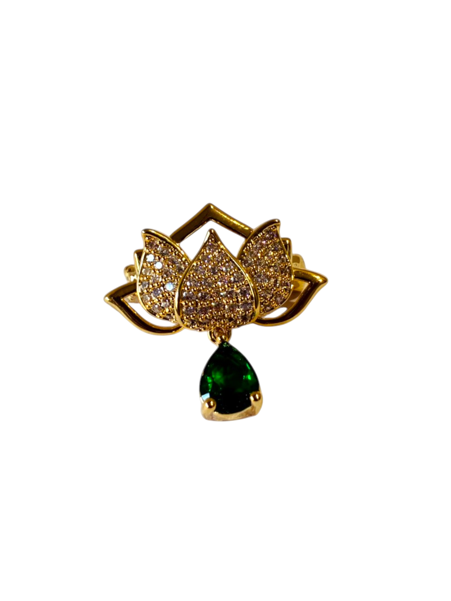 GREEN DROP STONE VRIHA BROOCH