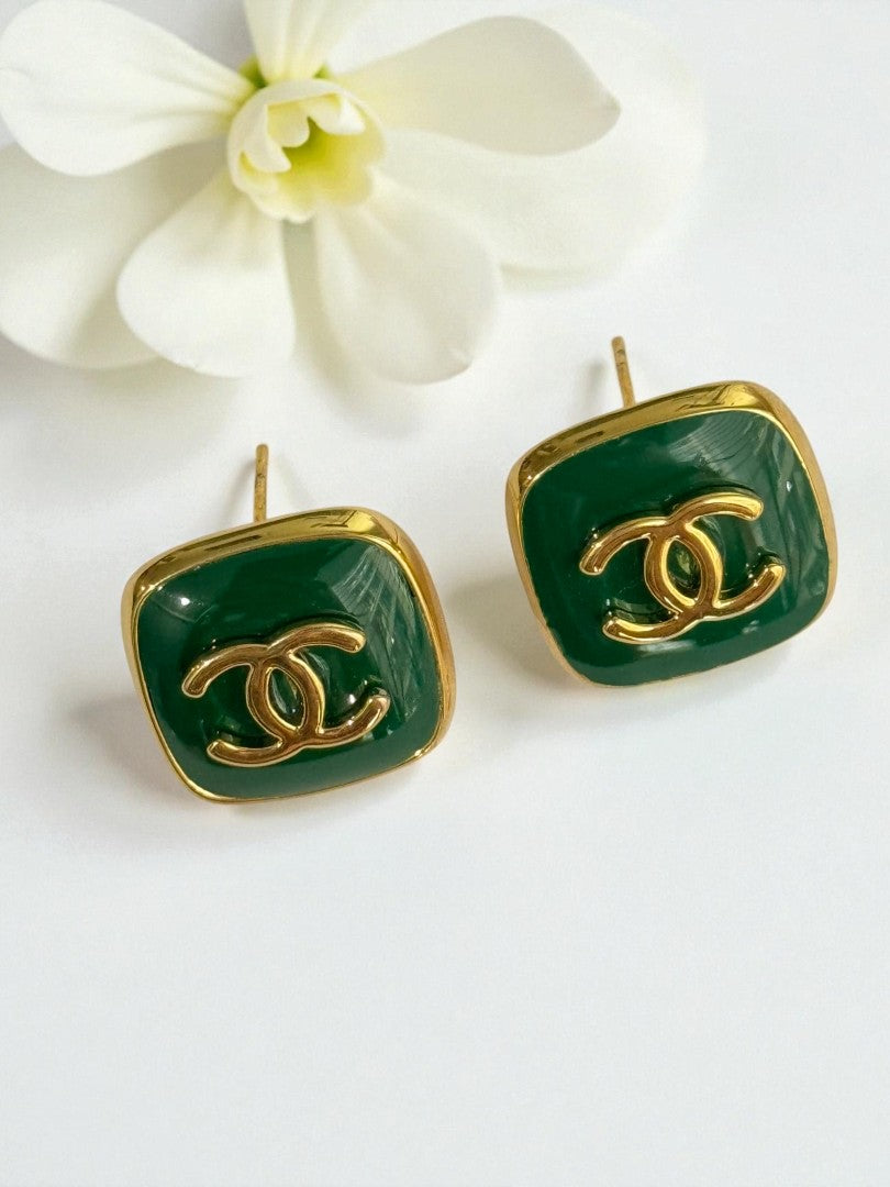 GREEN GACY EARRINGS
