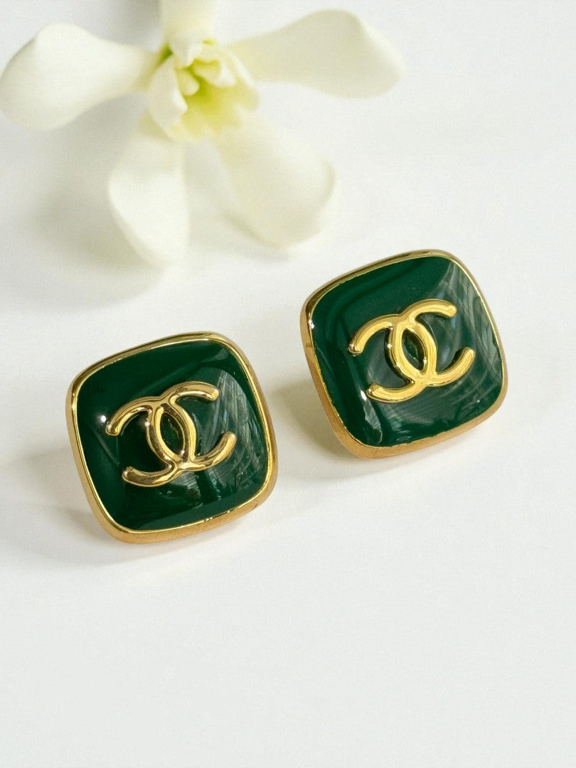 GREEN GACY EARRINGS