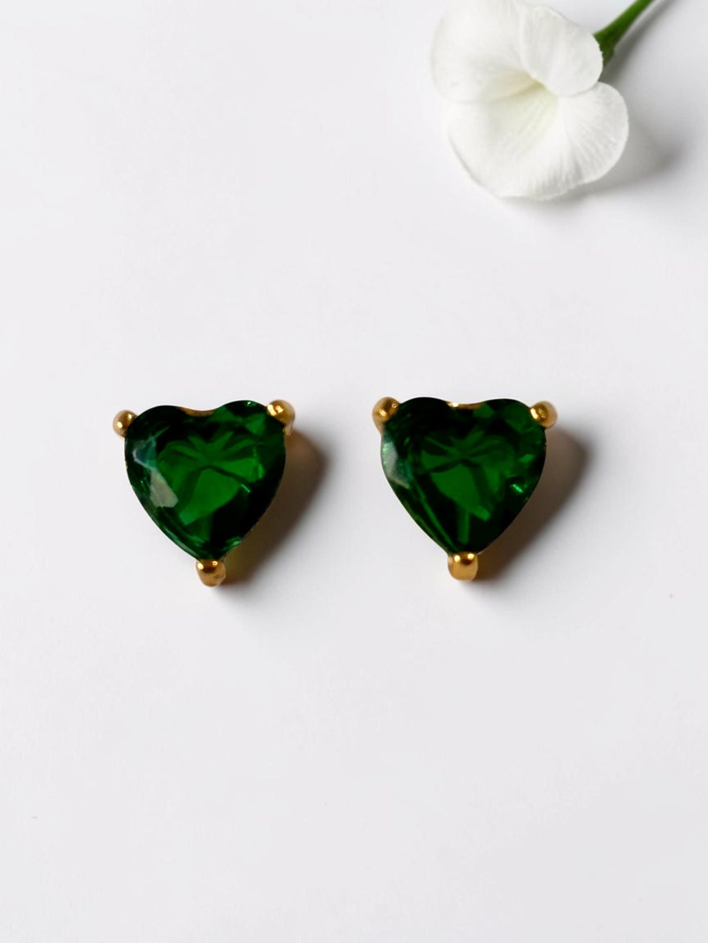 GREEN HEART SHITIKA EARRINGS