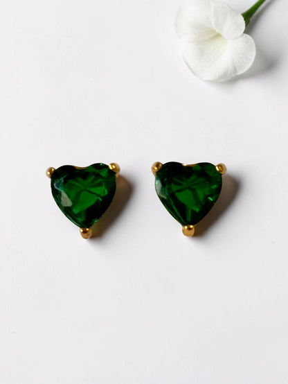GREEN HEART SHITIKA EARRINGS