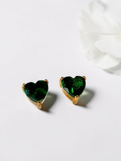 GREEN HEART SHITIKA EARRINGS