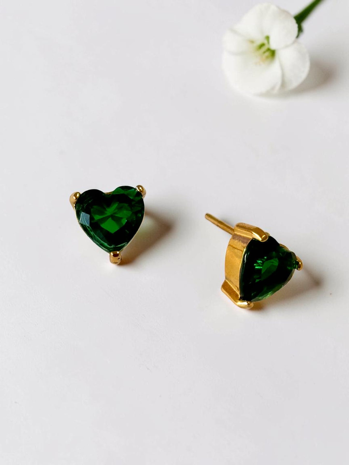 GREEN HEART SHITIKA EARRINGS