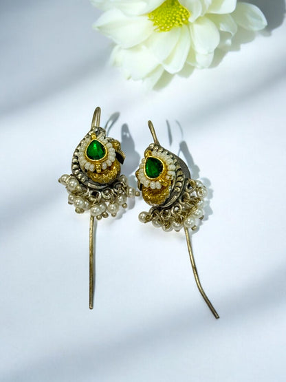 GREEN ISHEE GERMAN SILVER EAR CUFF
