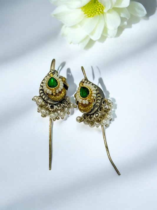 GREEN ISHEE GERMAN SILVER EAR CUFF