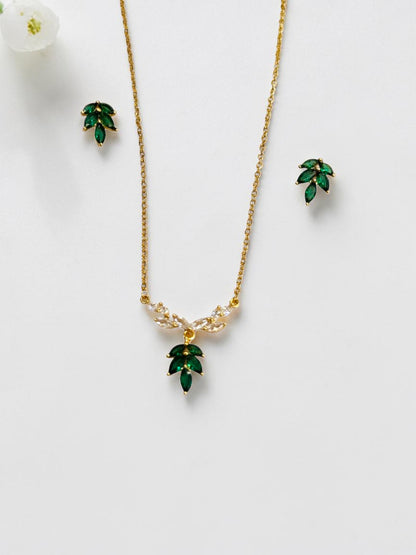 GREEN LEAF DIAMOND EVERLY NECKLACE SET