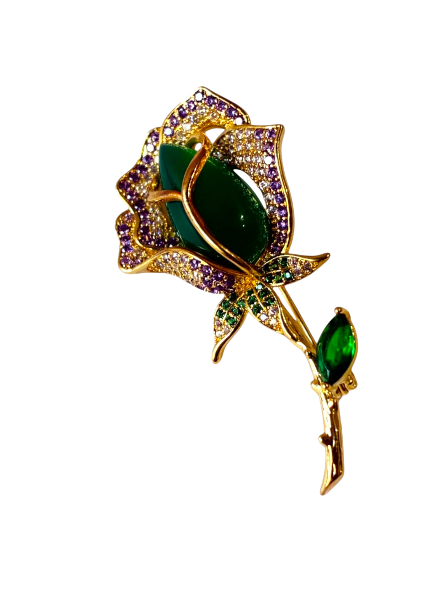 GREEN ROSE LAYANI BROOCH