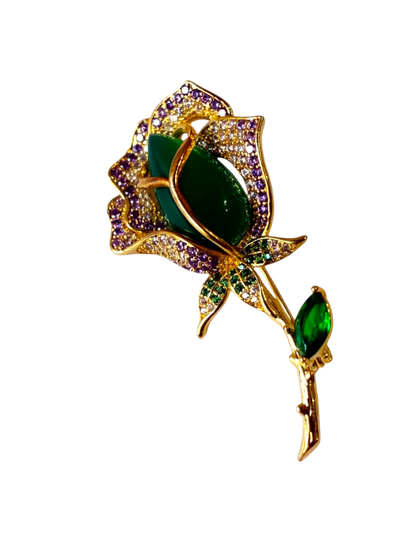 GREEN ROSE LAYANI BROOCH