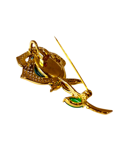 GREEN ROSE LAYANI BROOCH