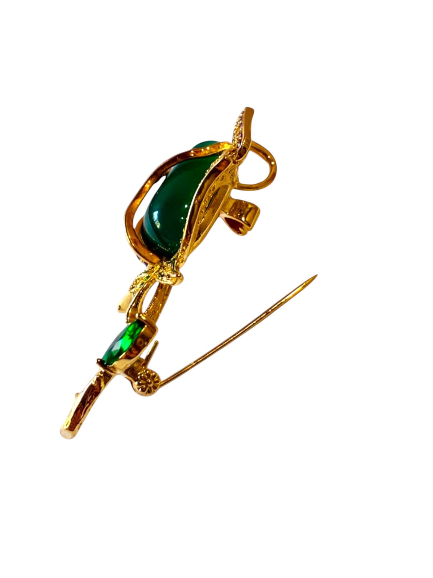 GREEN ROSE LAYANI BROOCH
