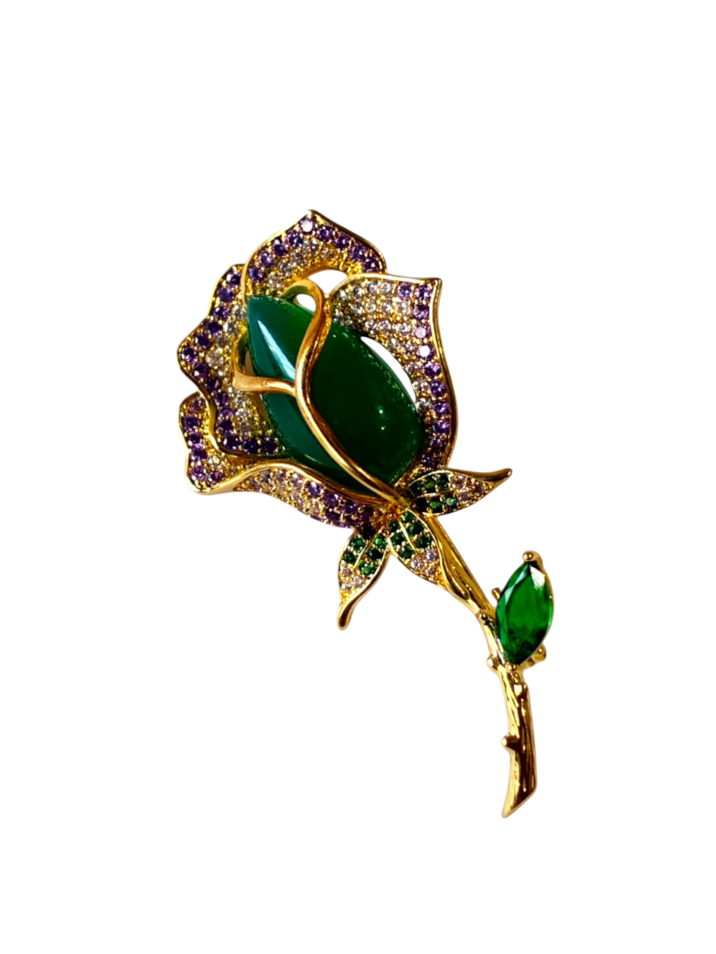 GREEN ROSE LAYANI BROOCH