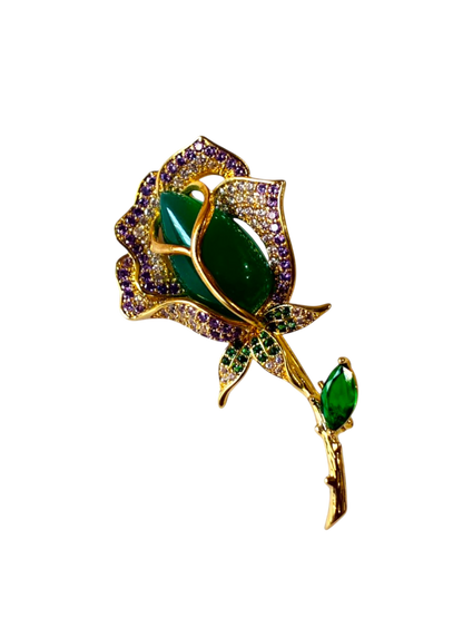GREEN ROSE LAYANI BROOCH