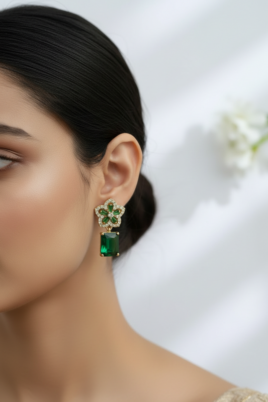 GREEN STONE APOLO EARRINGS