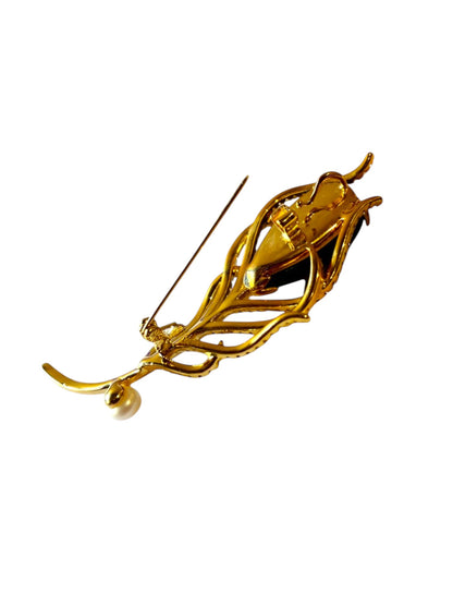 GREEN STONE ENNIE BROOCH