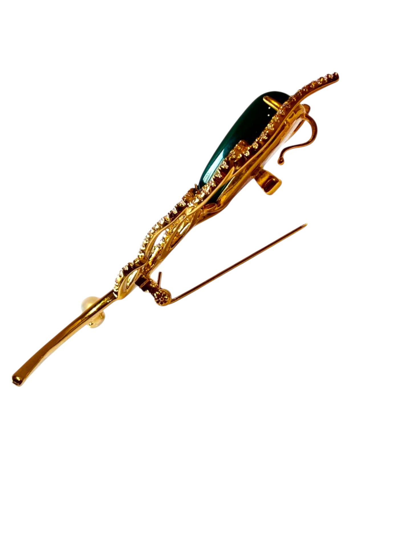 GREEN STONE ENNIE BROOCH