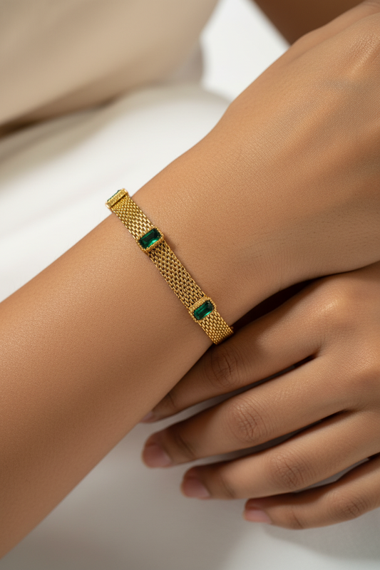 GREEN STONE MARYAM BRACELET