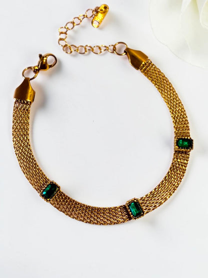 GREEN STONE MARYAM BRACELET